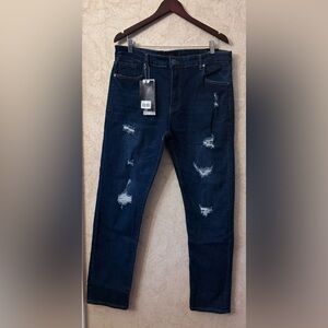 Riot Empire Men's Distressed Blue Jeans 36/32